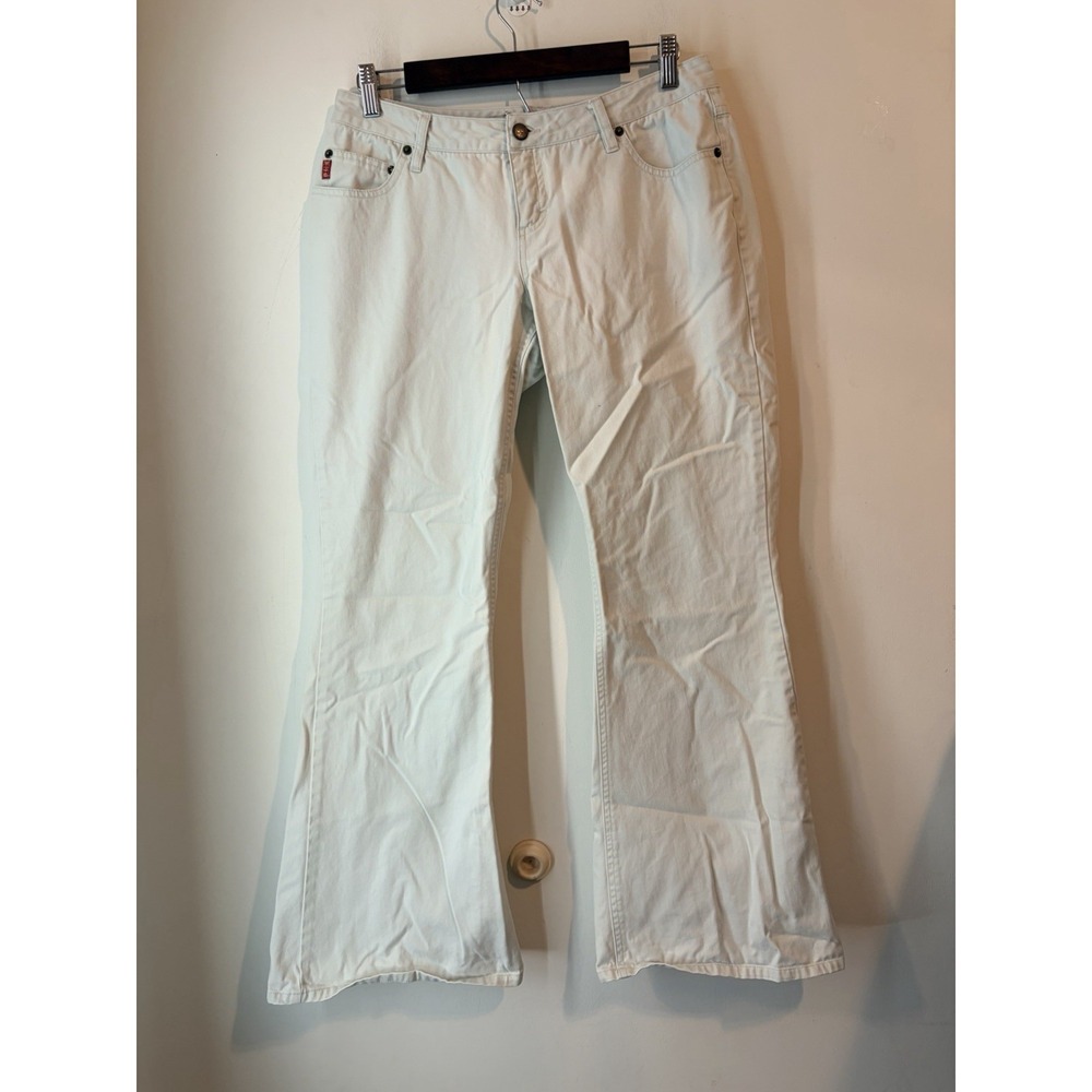 Y2K Mudd Ivory‎ Low Rise Flare Jeans Size 11 Bootcut Festival Coquette